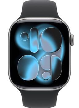 Apple Watch Series 11 (GPS) - 64GB - 46mm - Space Grey Aluminum Case with Black Silicone Sport Band - M/L Size