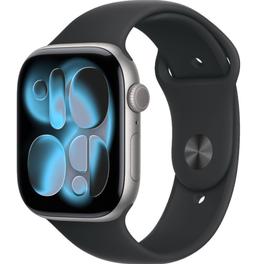 Apple Watch Series 11 (GPS) - 64GB - 46mm - Space Grey Aluminum Case with Black Silicone Sport Band - M/L Size