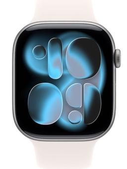 Apple Watch Series 11 (Cellular + GPS) - 64GB - 46mm - Space Grey Aluminum Case with Light Blush Silicone Sport Band - S/M Size