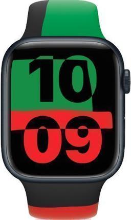 Apple Watch Series 9 (Cellular + GPS) - 64GB - 45mm - Midnight Aluminum Case with Black Unity Rubber Sport Band - Small/Medium Size