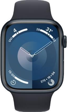Apple Watch Series 9 (GPS) - 64GB - 45mm - Midnight Aluminum Case with Midnight Rubber Sport Band - Small/Medium Size