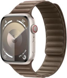 Apple Watch Series 9 (Cellular + GPS) - 64GB - 45mm - Starlight Aluminum Case with Taupe Stainless Steel Magnetic Link Band - Small/Medium Size