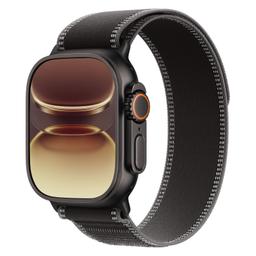 Apple Watch Ultra 3 - 64GB - 49mm - Black Titanium Case with Black/Charcoal Polyester + Spandex Trail Loop Band - S/M Size