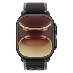 Apple Watch Ultra 3 - 64GB - 49mm - Black Titanium Case with Black/Charcoal Polyester + Spandex Trail Loop Band - S/M Size