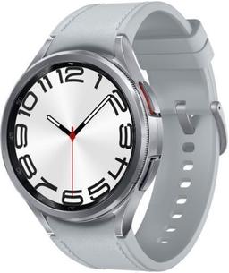 Samsung Galaxy Watch6 (Bluetooth) - 16GB - 47mm - Silver Classic (Stainless Steel) Case with Silver Hybrid Eco-Leather Hybrid Eco-Leather Band