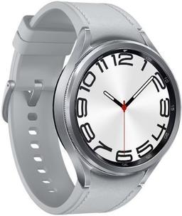 Samsung Galaxy Watch6 (Bluetooth) - 16GB - 47mm - Silver Classic (Stainless Steel) Case with Silver Hybrid Eco-Leather Hybrid Eco-Leather Band