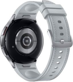 Samsung Galaxy Watch6 (Bluetooth) - 16GB - 47mm - Silver Classic (Stainless Steel) Case with Silver Hybrid Eco-Leather Hybrid Eco-Leather Band
