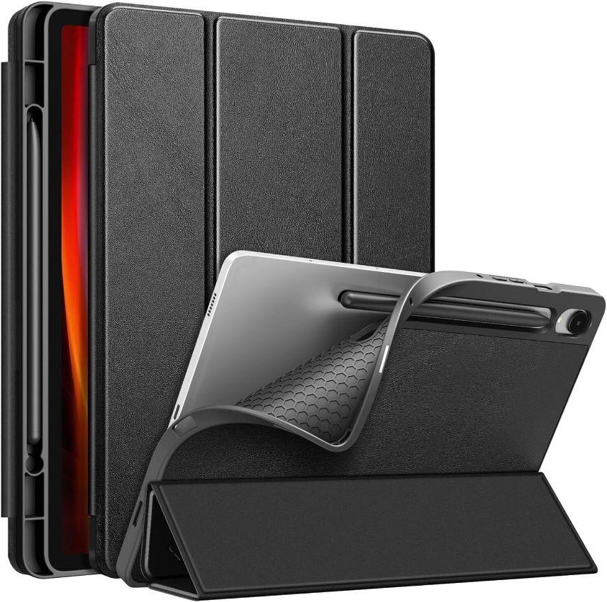 Trifold Flip Cover Tablet Case with Built-in Stylus Slot for Galaxy Tab S9 2023